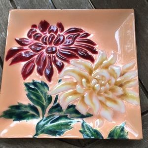 Vintage Japanese  chrysanthemum cloisonné tray